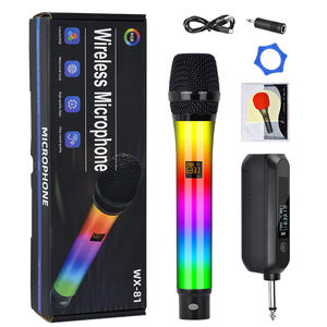 Micrófono de Karaoke inalámbrico Luces LED RGB 2 Micrófonos de solapa de mano para adultos Grabación Receptor de canto Batería incluida - Product Image 3