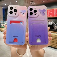 Nouvelle couverture transparente en TPU souple de peinture de couleur pour Xiaomi 11/12/13 Pro et Redmi Note 8/9/10/11 étui transparent avec fente pour carte