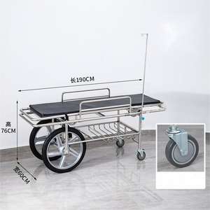 รถเข็นสแตนเลสแบบพกพาปรับแต่งได้รถเข็นผ่าตัดพร้อมเบาะรองนั่งนุ่มสำหรับผู้ป่วยสี่ล้อ - Product Image 4