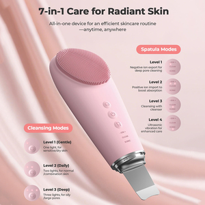 <span class=keywords><strong>Brosse</strong></span> <span class=keywords><strong>nettoyante</strong></span> <span class=keywords><strong>visage</strong></span> rechargeable 2-en-1 et spatule pour la peau, étanche, à ultrasons, en silicone, exfoliant pour le <span class=keywords><strong>visage</strong></span>, grattoir pour points noirs - Product Image 3