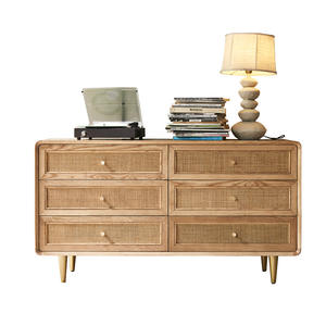 Dreamhause Nordic soggiorno <span class=keywords><strong>camera</strong></span> <span class=keywords><strong>da</strong></span> <span class=keywords><strong>letto</strong></span> armadietto in legno massello armadietto in Rattan 6 cassetti <span class=keywords><strong>armadio</strong></span> portico Cabine - Product Image 5