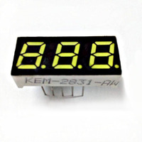 Afficheur LED à segments 3 x 7, cathode FND blanche, 0,28 pouce, 3 chiffres, Kem-2831-AW