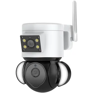 ODM-cámara panorámica de doble lente, sistema de seguridad al aire libre, alarma de enlace, 4MP, WIFI, marca privada, proveedor