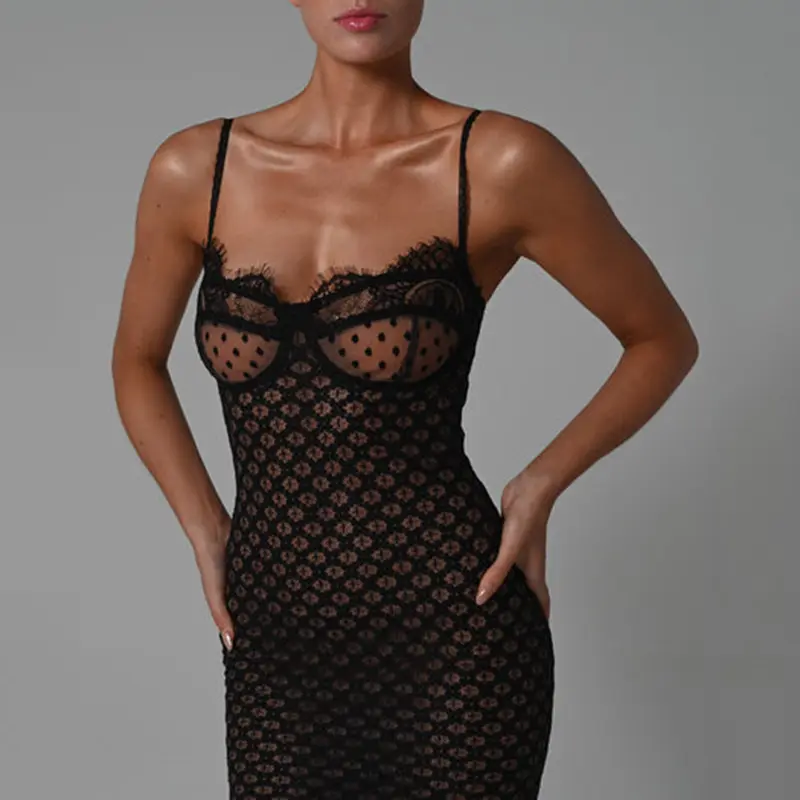 सेक्सी औपचारिक अवसर पोशाक सुरुचिपूर्ण बैकलेस मेष बॉडीकॉन पार्टी ड्रेस लंबी मैक्सी वेलेंटाइन डे महिलाओं के कपड़े काले 2737