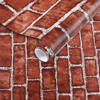 Papier peint décoratif PVC moderne imperméable à l'eau avec texture de brique 3D 45*500cm pour la décoration de la chambre à coucher