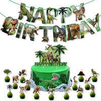 Artículos para Fiesta de Cumpleaños con Temática de Dinosaurios de la Selva, Set de Decoración para Fiesta de Dinosaurios, Decoraciones de Cumpleaños para Niños con Banderines de Cumpleaños DIY