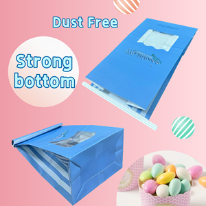 Sacs en papier personnalisés avec fenêtre pour bonbons, friandises, cadeaux, fêtes, mariages, sacs à barbe à papa avec fermeture en étain - Product Image 6