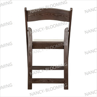 Chaise pliante en résine marron pliable en gros de qualité supérieure pour événements de jardin en bois d'extérieur