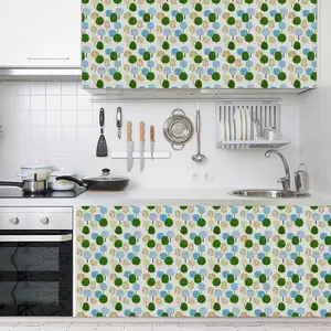 Southeast Asian style Sink Cabinet Curtain No Need Perforated Dust Proof Self Adhesive Kitchen Door Window Cover Curtains