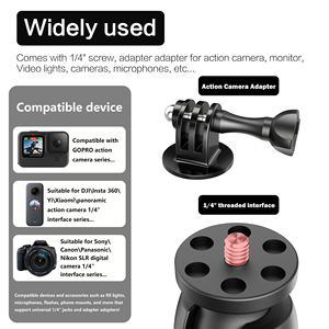 Adaptateur de caméra super pince 1/4 - Rotation à 360° - Support <span class=keywords><strong>pour</strong></span> vélo et moto <span class=keywords><strong>pour</strong></span> DSLR GoPro Insta360 DJI Osmo 6 5Pro - Product Image 6