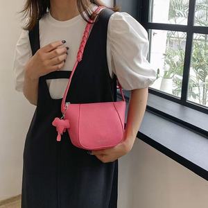 Minimalist <b>Woven</b> Bucket <b>Bag</b> with Top Handle and Crossbody Strap - Product Image 3