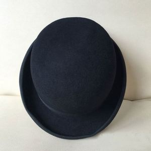 High Quality Wool Felt Hat Unisex Black Vintage 100 Wool Bowler Hat - Product Image 4