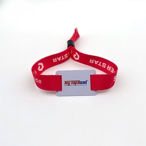 สายรัดข้อมือ RFID แบบ Passive สำหรับงานเทศกาล ความถี่ 13.56mhz ยี่ห้อ GSC Mytopband ขายส่ง ผ้า/สิ่งทอ - Product Image 1