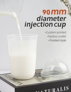 Gobelets en plastique jetables personnalisés en forme de U de 90 mm pour boissons froides, café, lait, boba, jus - Product Image 4