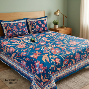Parure de lit et housse de couette Jaipuri à imprimé floral dégradé rouge avec taies d'oreiller pour usage domestique - Product Image 3
