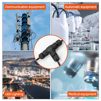 Connecteur étanche IP68 EW-M20T en forme de T à 3 voies, 2 pôles, 3 pôles, M20, connecteur à 4 broches, vis, bande lumineuse LED, fil à fil