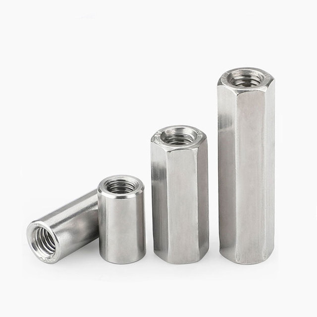 Wholesale DIN6334 M6M8M10M12 Galvanized Stainless Steel Hex Nut Extension Nut Hex Head Long Coupling Nuts for Industry Mining