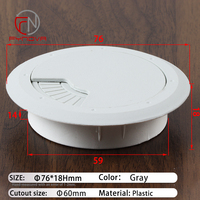Organizador de Cables para Escritorio, Redondo, de Plástico, de 2.4 Pulgadas (60 mm), con Tapa Giratoria, para Ordenar Cables en el Escritorio de Computadora