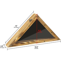 Boîte de présentation triangulaire en bois rustique pour drapeau militaire, cadre pour drapeau des anciens combattants américains