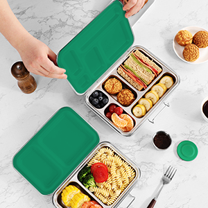Aohea Contenants sans BPA Boîte à lunch en acier inoxydable étanche au lave-vaisselle Enfants Adultes Bento Boîte à lunch - Product Image 6