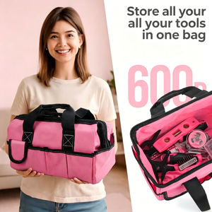 Pink Ladies' Toolbag130 Piece Home Tool Kit With Bag For Household Repair And Maintenance - Product Image 5