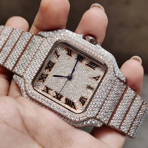 Orologio di Lusso con Diamanti Moissanite, Completamente Tempestato di Diamanti, Movimento Automatico, Orologio da Polso Hip Hop Bling con Data - Product Image 4