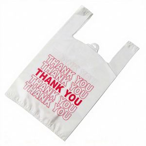 PE <b>White</b> Plastic Shopping <b>Bags</b> for Retail Supermarket Grocery Take Out Poly Carry <b>Bags</b> for Shopping - Product Image 1