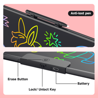 Tablette d'écriture LCD rechargeable pour enfants de 22 pouces, tableau de dessin effaçable, bloc-notes numérique graphique rechargeable pour enfants, livraison gratuite