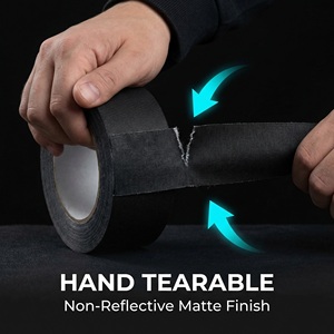 Cinta Adhesiva Negra Premium - Cinta de Tela Mate Resistente al Agua para Gestión de Cables en Escenarios - Product Image 3