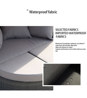 New Outdoor Runds ofa Garten Bequemes Sofa Daybed Mit Baldachin Patio Möbel Strand Sonnen liege Rund