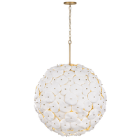 Lustre floral en céramique blanche de style Art Déco, moderne et élégant, pour salon et salle à manger