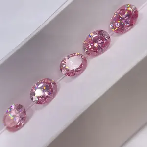 Certificato di pietre preziose GRA Moissanite colore rosa pera tagliare diamanti Moissanite sciolti per la fabbricazione di anelli