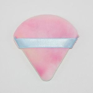 Éponge de maquillage triangulaire super douce en forme d'éventail, houppette à poudre pour blush, accessoire de beauté en coton personnalisable, lavable - Product Image 3