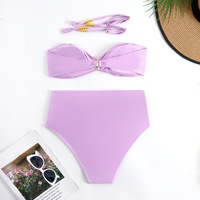 Badpak 5 Kleuren Bandeau Top Dames 3-delig Zwempak Designer Bikini Zwemkleding Strandrok Hoge Taille Badkleding S-XL