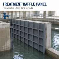 Panneau déflecteur de traitement FRP pour les zones de traitement des réservoirs d'eau et les projets d'installations industrielles