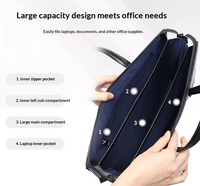 Sacoche pour ordinateur portable en cuir véritable avec fermeture éclair et verrouillage antivol par empreinte digitale, grande capacité, pour hommes, voyages d'affaires, bureau, OEM