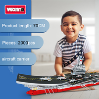 WOMA TOYS – ensemble de blocs de construction pour adultes, bateau de guerre, avion porte-avion, modèle réduit