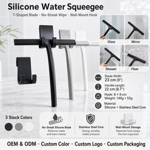 ที่ปัดน้ำฝนซิลิโคนพร้อมตะขอสำหรับห้องน้ำ - Product Image 1