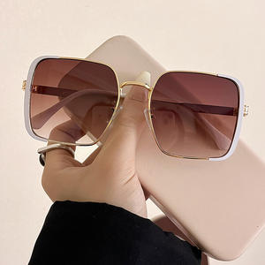 Lunettes de soleil carrées en métal Qianai, unisexes, UV400, type 3, verres en acrylique, monture noire, Q5-22037 - Product Image 2