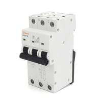 Disjoncteur modulaire JVRO9-50 MCB 3P AC 1-63A à déclenchement thermomagnétique réglable 10kA, protection contre les fuites, courbe BCD D/C/B, montage modulaire 240V/415V