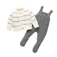 Mimixiong Ensemble Vêtements Tricotés Haut de Gamme pour Nouveau-né: Pull, Manteau, Grenouillère avec Pieds et Tenues Décontractées Mixtes