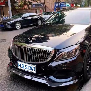 Grille de style Maybach pour Mercedes-Benz Classe C W205, en ABS noir, remplacement du pare-chocs avant, 2015-2018 - Product Image 3