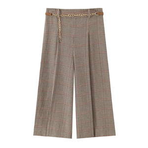 Women's Bestseller Casual Houndstooth Short Collared and <b>Pants</b> 2-Piece Set Fashion - Product Image 4