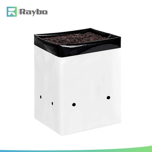 RAYBO Plant Grow Bags White &amp; Black Plastic Nursery Seedling <strong>Pots</strong> with Drain Holes for Garden <strong>Vegetables</strong> Flowers - Product Image 4