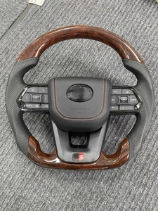 Кожаное Рулевое колесо для Toyota <span class=keywords><strong>CROSS</strong></span> PRADO Land Cruiser из углеродного волокна деревянное Автомобильное рулевое колесо - Product Image 3