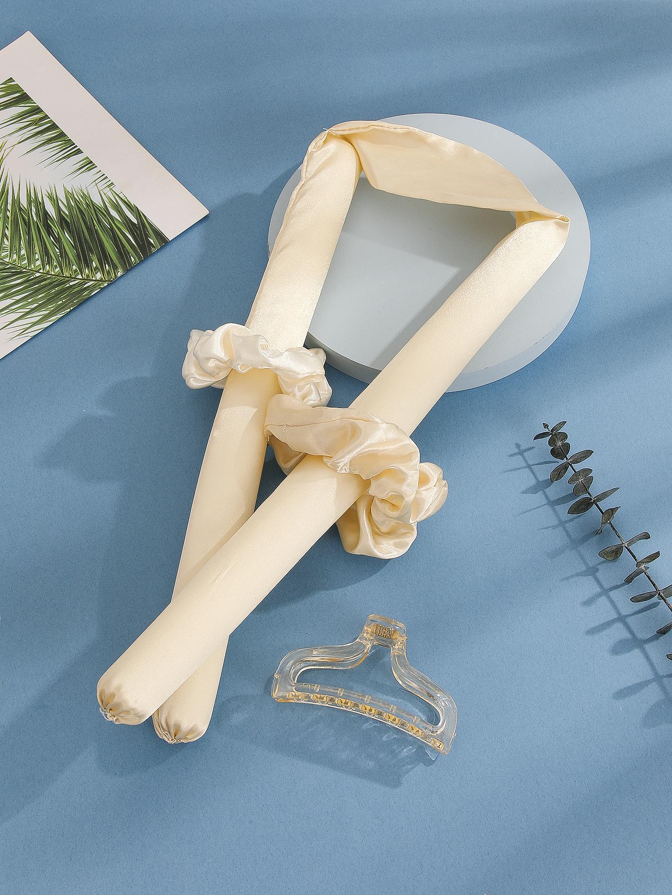 Ensemble de 4 pièces pour cheveux bouclés, bâton double section, blanc cassé