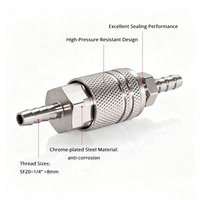 Connecteurs rapides en métal pour pièces pneumatiques, raccords pneumatiques à déconnexion rapide pour tuyaux d'air à haut débit NPT 3/8'', ensemble de raccords
