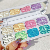 8 couleurs visage corps joue cosmétiques logo personnalisé miroitant surligneur palette de maquillage pressé marque privée surligneur poudre