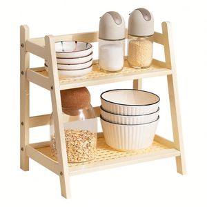 Double-tier Standing Type Non-folding Multifunctional Simple Stocked Modern Sustainable Durable Storage <b>Rack</b> Kitchen Storage - Product Image 5