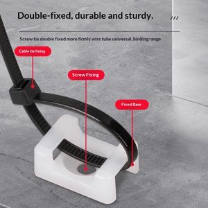 Support de câble en nylon PA66 en forme de selle HC, pince à fil, support de trou de vis, gestionnaire de câbles fixe en intérieur, pièce de positionnement de câble, pince à fil - Product Image 1